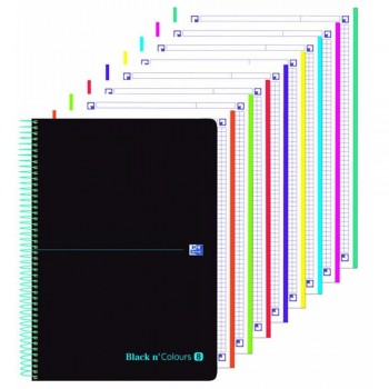 CUADERNO MULTIASIGNATURA MICROPERFORADO TAPA EXTRADURA OXFORD BLACK N COLOURS