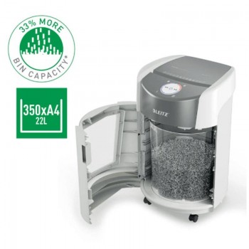 DESTRUCTORA LEITZ IQ OPTIMAX OFFICE 350 8H MICROCORTE 2X15MM 22L P5