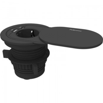 TOMA EMPOTRABLE 1 TOMA / 1 USB-A / 1 USB-C NEGRO FELLOWES