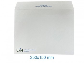 SOBRE BLANCO UAM S-3C 250X150 CUARTILLA  SIN VENTANA