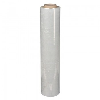 ROLLO DE FILM PALETIZAR ESTIRABLE MANUAL 23 MICRAS CRISTAL 2KG 500MM 109M