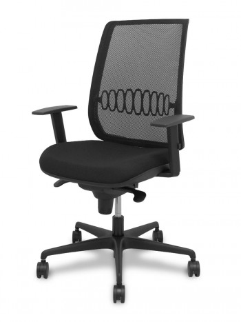 SILLA DE OFICINA ERGONÓMICA CON MALLA TRANSPIRABLE ALARES NEGRO