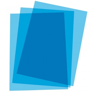 PORTADAS PARA ENCUADERNAR PVC A4 AZUL TRANSPARENTE 180 MICRAS
